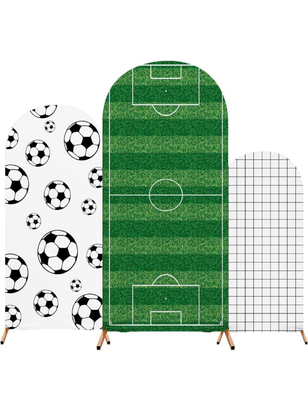 Soccer Theme Arch Stand Cover Set - Fitted Spandex Backdrop for Birthday